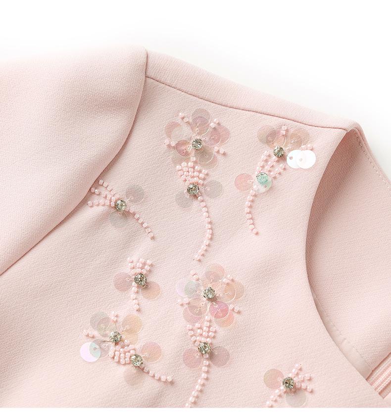 Sommer 2024 Besetztes Diamant Feminin Taillenbetontes Kleid