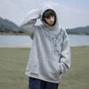 New Chinese National Wind Gray Hooded Sweater Men's New Autumn and Winter Loose Casual Clothes