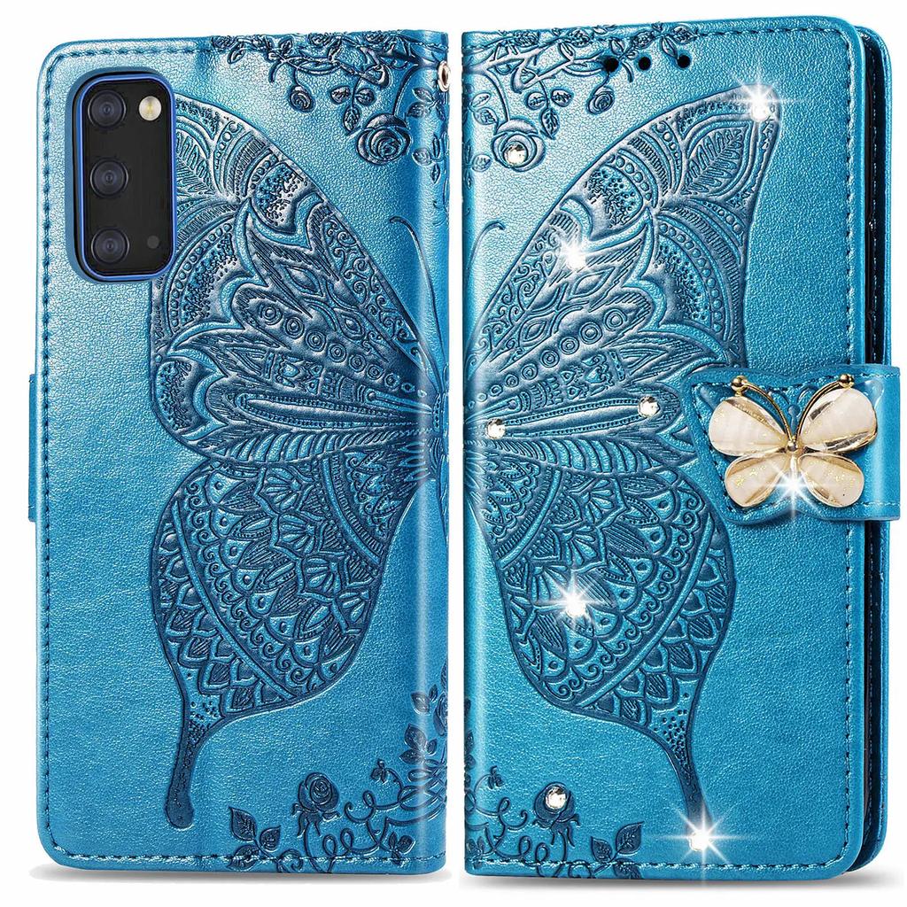 Bling Butterfly Leather Flip Cover For Samsung Galaxy S25 Ultra S24 Plus S23 FE A55 A35 A36 A56 A26 A06 A16 Wallet Glitter Case