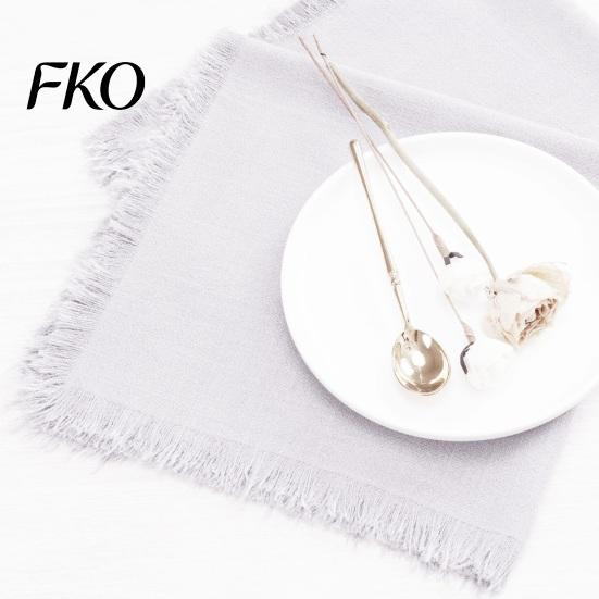 Natural Feel Napkins Boho Linen Napkin, 18 Inch Washable Fringed Fabric Rustic Farmhouse Style Napkin for Dining Table Home Wedding Bridal Shower Soft