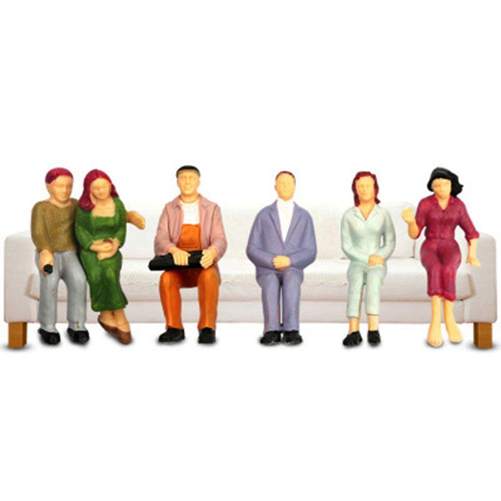 Pose Dollhouse Decorations People Figures Train Scenery Model Building Passengers DIY Character