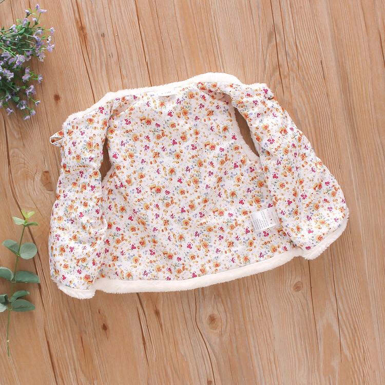 Autumn and Winter Girls' Fur Vest Sweet Flower Embroidery Sleeveless Warm Fashion Coat 0-3 Year Old Lady Wear Top