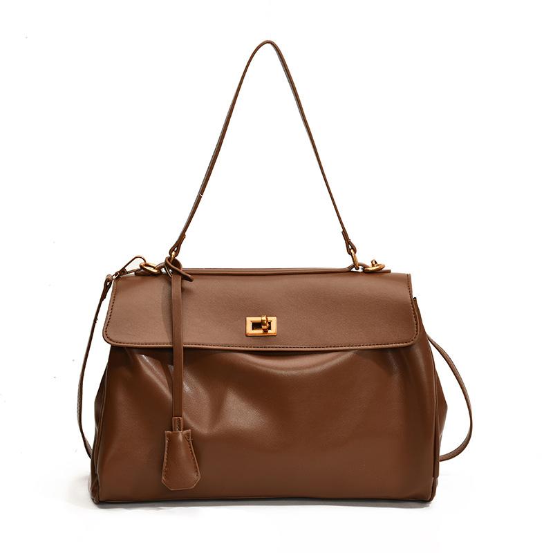 

Ladies Large Capacity Shoulder Bag Stylish Commuter Tote Bag High-Quality Soft PULeather Underarm Bag Single Shoulder Bag Trendy