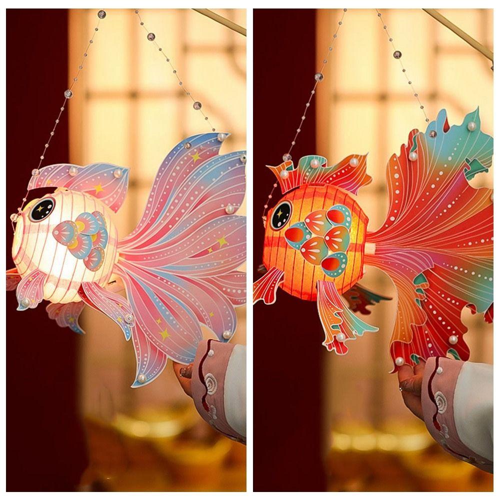 Chinese Style Goldfish Lantern Handmade Glowing Handheld Lantern  Festival
