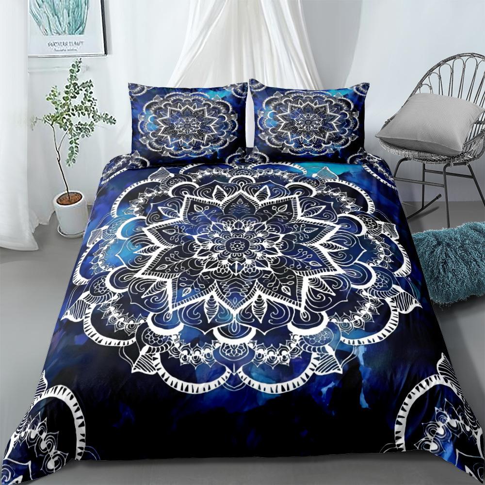 Purple Mandala Duvet Cover Set Bedding Set 3-piece Duvet Cover Set