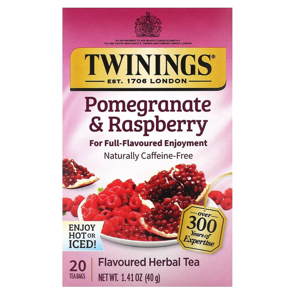 Twinings Herbal Tea, Pomegranate & Raspberry, Caffeine-Free, 20 Tea Bags
