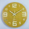 Silent Luminous MDF Wood Wall Clock with Fluorescent Wood Grain Finish