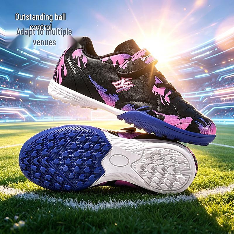 Children's Velcro Studded Football Shoes for Teens - Boys & Girls Grass Training Sports Sneakers