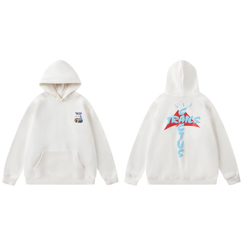 Travis Scott Inverted Hook Fleece Hoodie & Lässige Hose für Herren/Damen