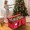 Foldable Oxford Cloth Christmas Ornament Storage Box with 128 Compartments