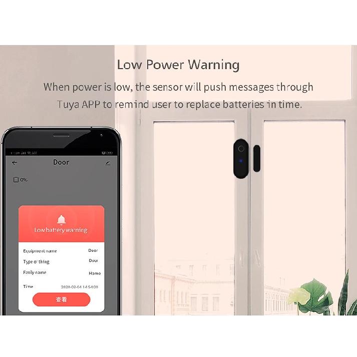 Tuya WiFi Door Sensor Close Open Window Detector Smart Life APP Remote Control Notification Home Security Alarm For Alexa Google