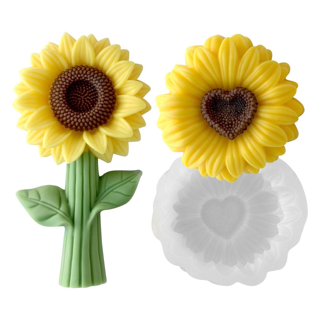Sunflower Candle Mold Non-Stick Handmade Aromatherapy Mold Silicone Gypsum Mold Detailed Candle Making Tool For Scrapbooking