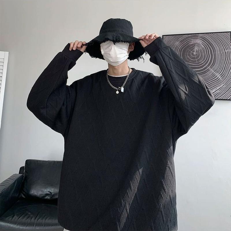 Vit Barock Tung Sweatshirt Herr Premium Vår och Höst Bas Tröja Oversize