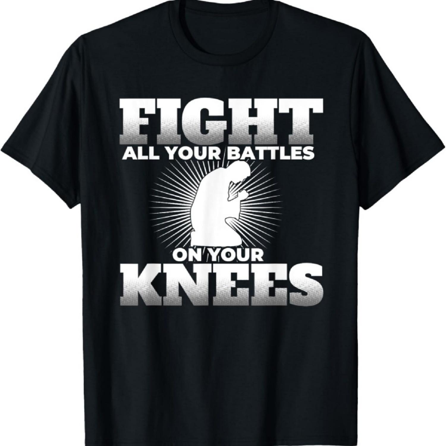 

Prayer Fight All Your Battles on Your Knees T Shirt T-Shirt XXXXXL чорний