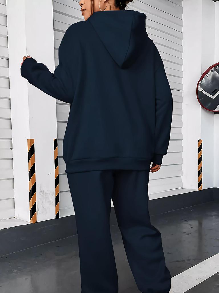 Hot Selling Casual Women's Hoodie Set: Autumn Long Sleeve Hooded Sportswear