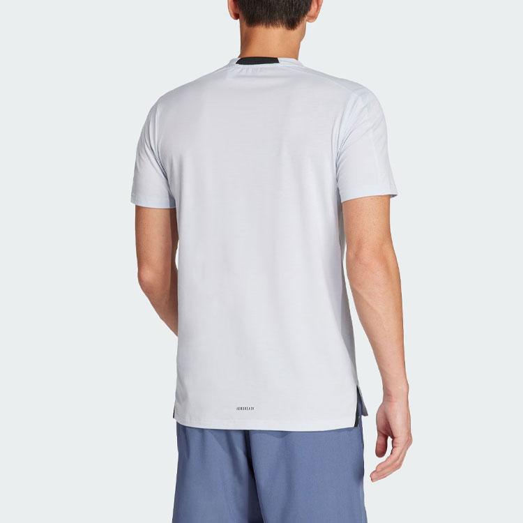Adidas Designed for Training Workout Tee Halo Blue Men Streetwear IS3829