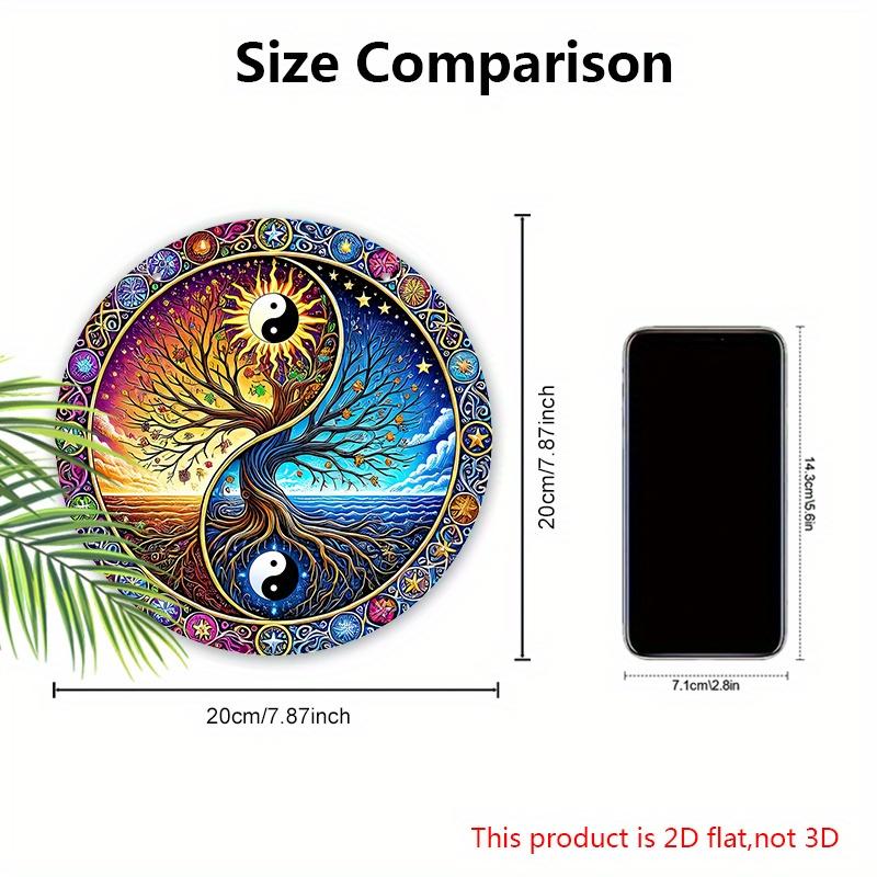 Vintage Wooden Sign with Tree of Life Pattern - Retro Decorative Plaque with Farmhouse - Ideal for Home & Party Decor - Ideal Gift for Friend