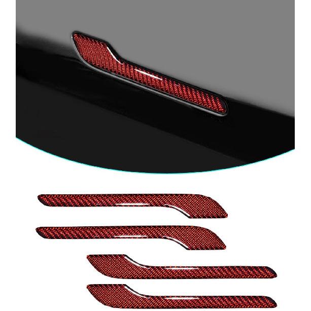 Carbon Fiber Door Handle Cover, Door Handle Protective Cover Decoration Compatible with Tesla Model Y/3 accessories (2017-2025) Highland & Juniper