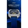 High-End Herrenuhr Skelett Mechanische Uhr Luxus Quadratisch Edelstahlarmband Automatisch Selbstaufziehend Wasserdicht Lumin