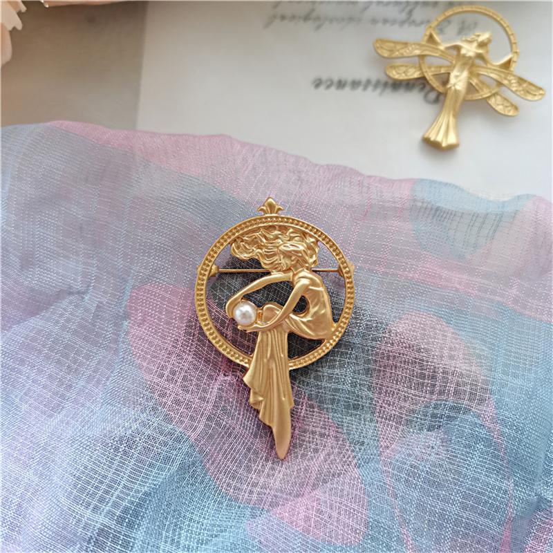 

Барокко Женские Винтажные Броши-Булавки с Ангелами Жемчужные Матовые Значки для Корсажа Одежды Костюма Ретро Женские Аксессуары Брошь Лацканный Значок