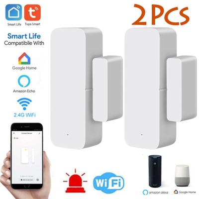 2022 Novo 1PC/2PCS Tuya Smart WIFI Porta Detector de Alarme Magnético Sensor Magnético Independente