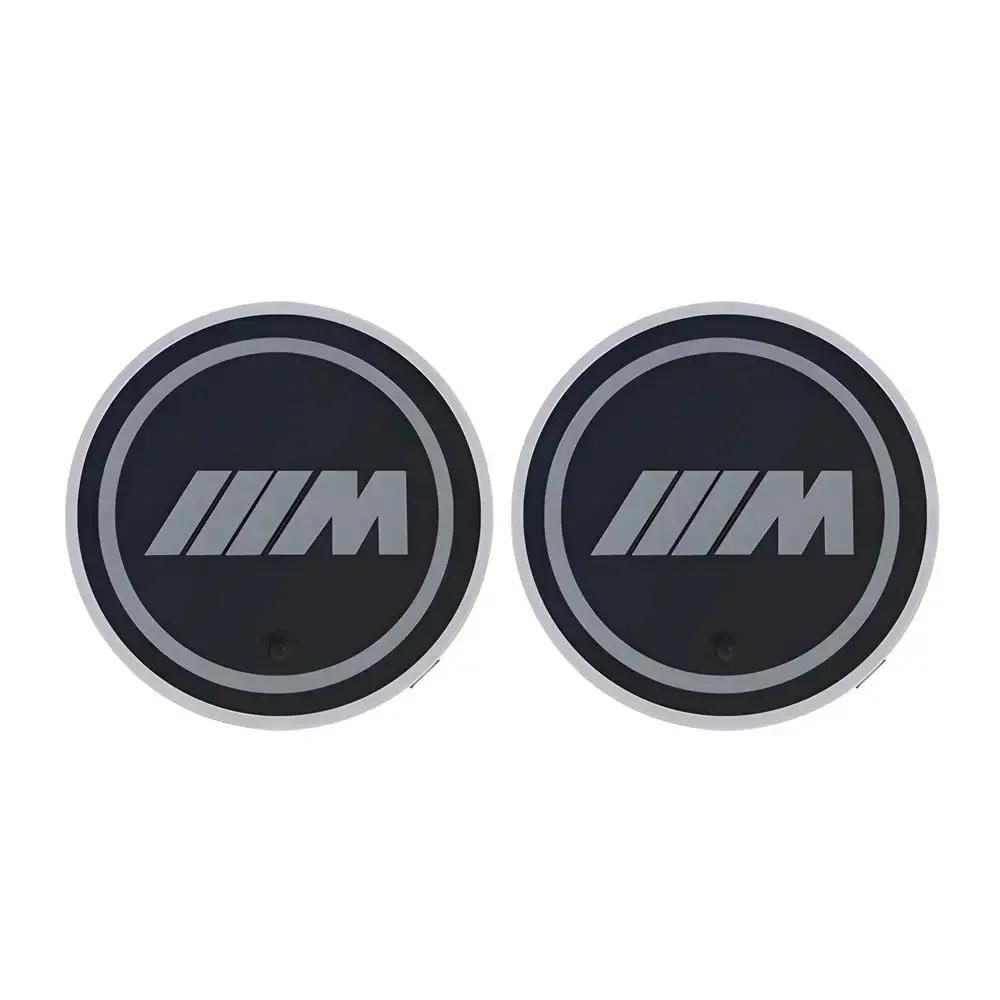 

2PCS For BMW M M3 E46 E90 F30 E39 F10 7-color LED cup holder lamp (automatic light switching) car coaster atmosphere lighting.