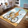 Giraffe Riding Bicycle with Glasses Non-slip Rug Suitable for Living Room and Bedroom Sofas