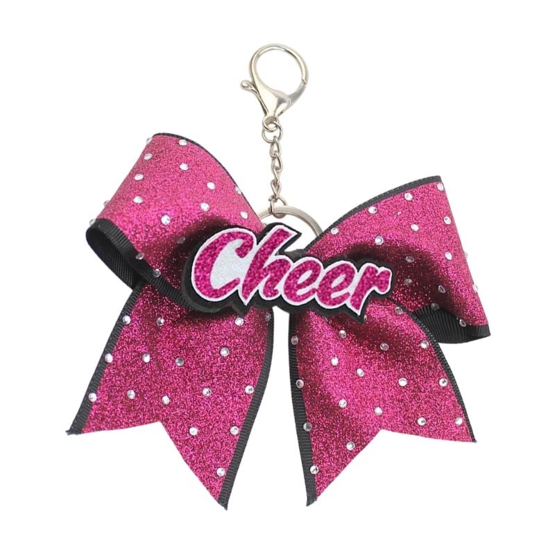 Versatile Glittering Bowknot Keychain Decorative Accessory for Purses Wallets Cheerleader Inspired Key Holder