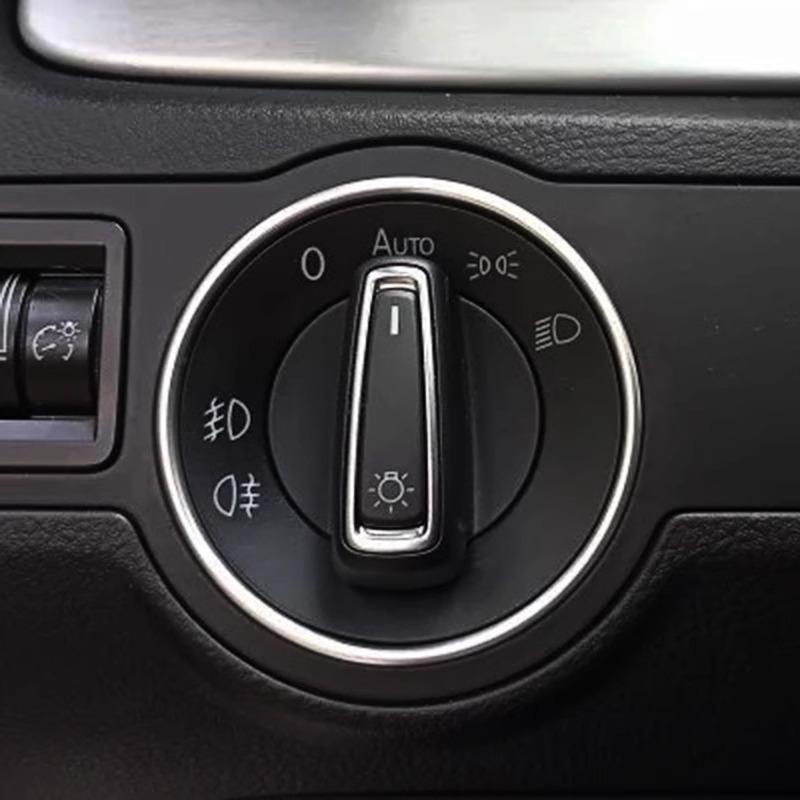 Подходит для Volkswagen Magotan Sagitar Golf POLO Lavida Автоматический переключатель фар Декоративное кольцо Модификация интерьера серебряный