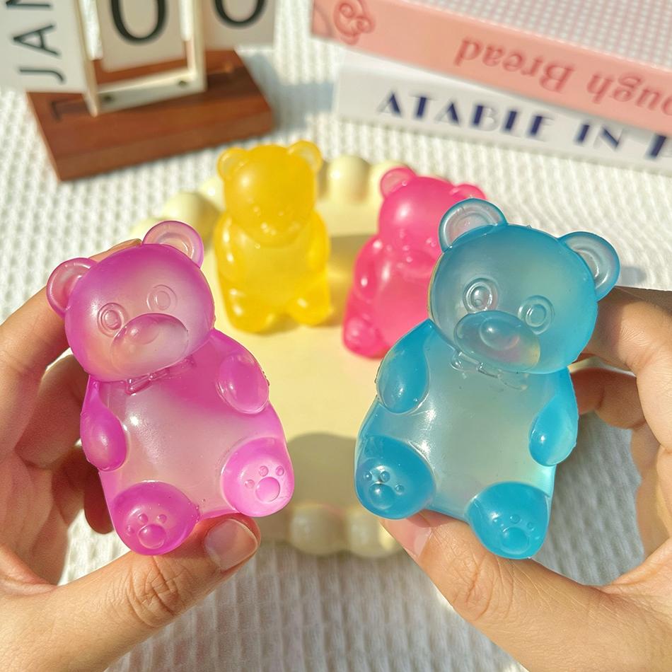 Cute Bear Maltose Squeeze Toy Dough Colorful Sensory Toy Creative New Item Desk Decoration Stress Relief Doll Birthday Gifts