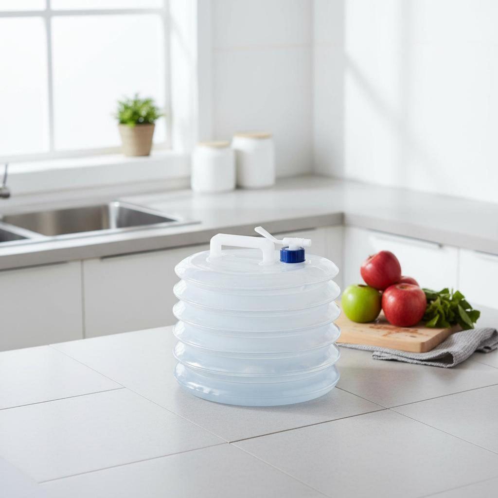 Tragbarer Wassertank mit großem Fassungsvermögen, faltbar, mit Hahnen, Outdoor-Ausrüstung für Camper,