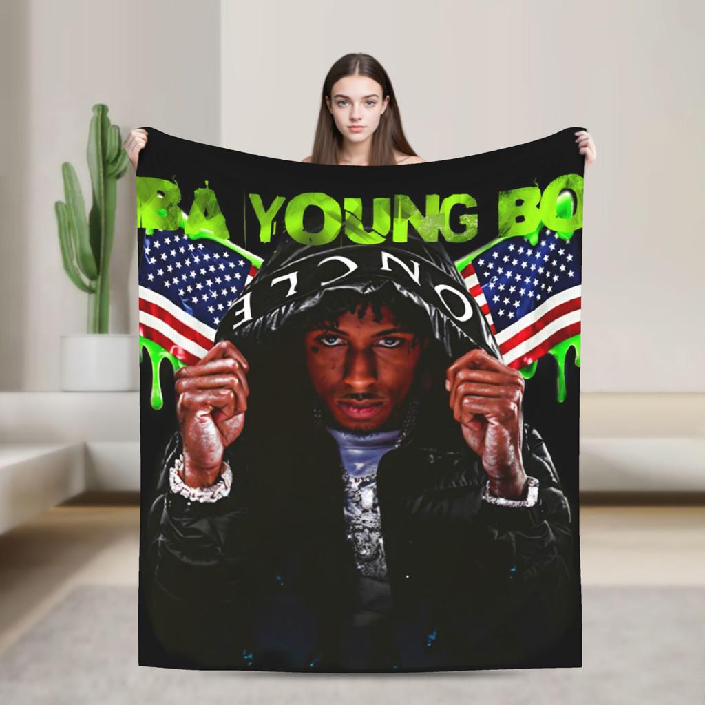 YoungBoy Never Broke Again Decke Warm Street Trend Plüsch Überwurfdecke für Sofa Sessel Reisen Büro Tagesdecke Bettbezug