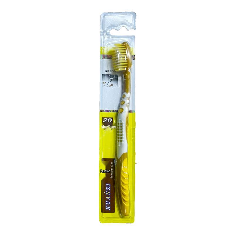 Spazzolino da Denti per Adulti a Setole Medie Dure in Carbone di Bambù, Manico Lungo, Unisex