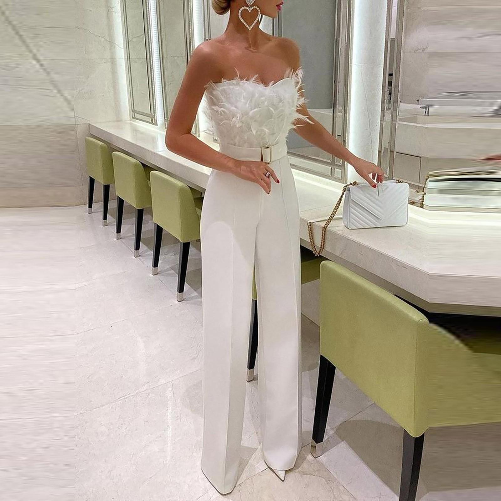 

Женский комбинезон на пуговицах, повседневные свободные комбинезоны без рукавов с карманами M белый