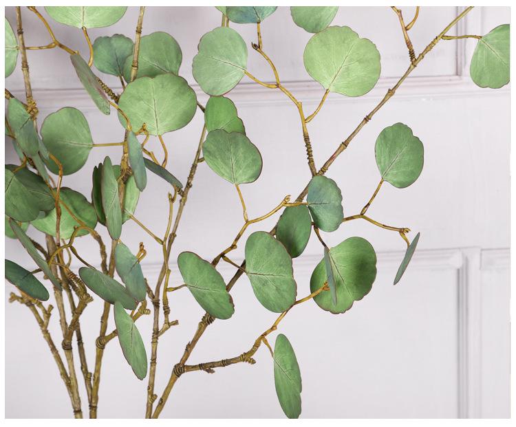 French Round Eucalyptus & Apple Leaf Simulated Plant for Wedding & Home Decor