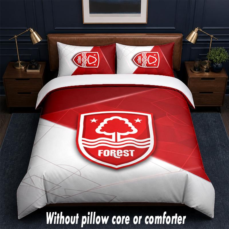 Nottingham Forest Design Bed Bedding Set 1 Duvet Cover + 2 Pillowcases Soft Breathable Household Bed Linens