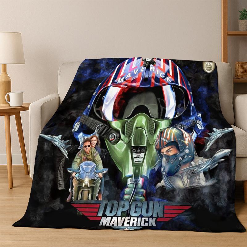 Top Gun Classic Movie Sign Tom Cruise Flannel Blanket Soft Warm Blanket Throw Blanket for Bedroom Living Room Bed Travel Picnic