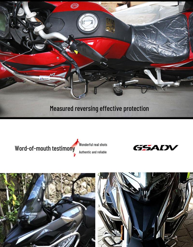 GSADV Crash Bars for Benelli TRK251: Full Coverage, 304 Stainless Steel