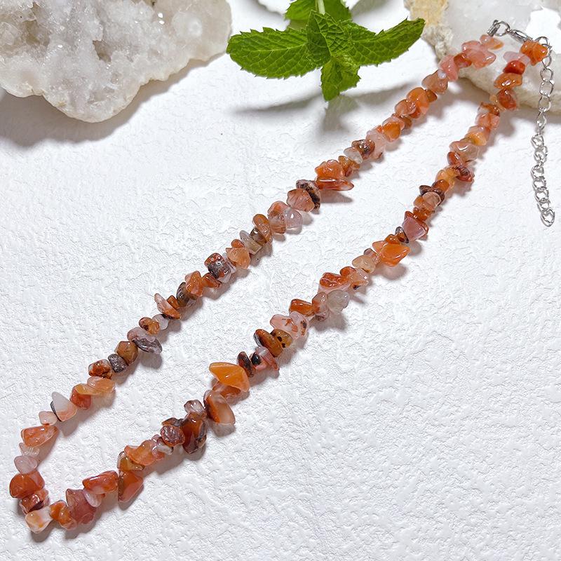 

Богемне агатове намисто-чокер з натуральної кришталевої крихти Crushed stone necklace 5-8cm 20-38g
