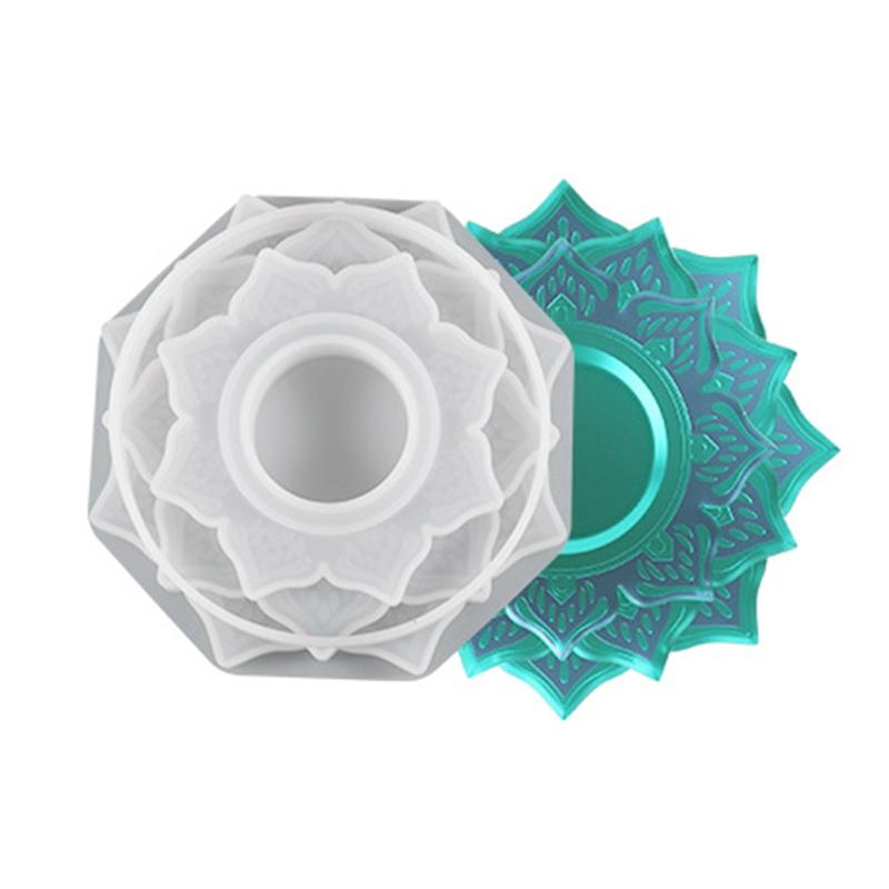 Resin Casting Candle Holder Silicone Mold Crystal Ball Base Mold Suitable for Epoxy Diy Candle Holder Family Table Decor