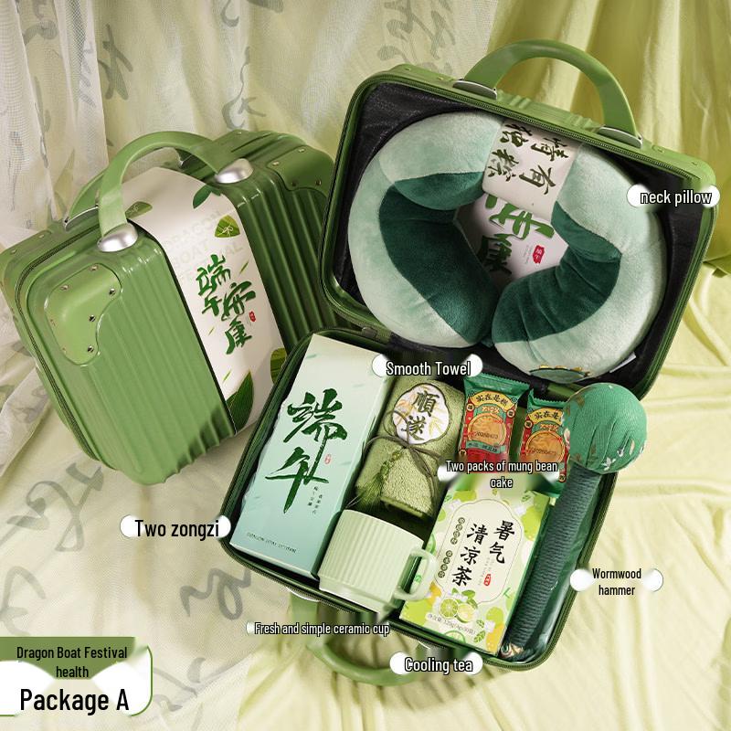 Green 14-inch Portable Travel Luggage Gift Set