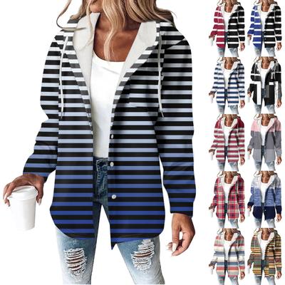 Women's Coat Casual And Fashionable Composite Thick And Warm Printed Hooded Jacket