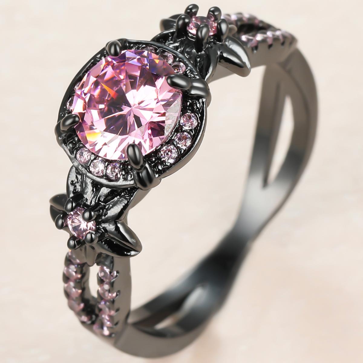 

Dark Black Gold Set with Diamonds Full Set with Diamond Rings Ring Set with Rings No. 5
