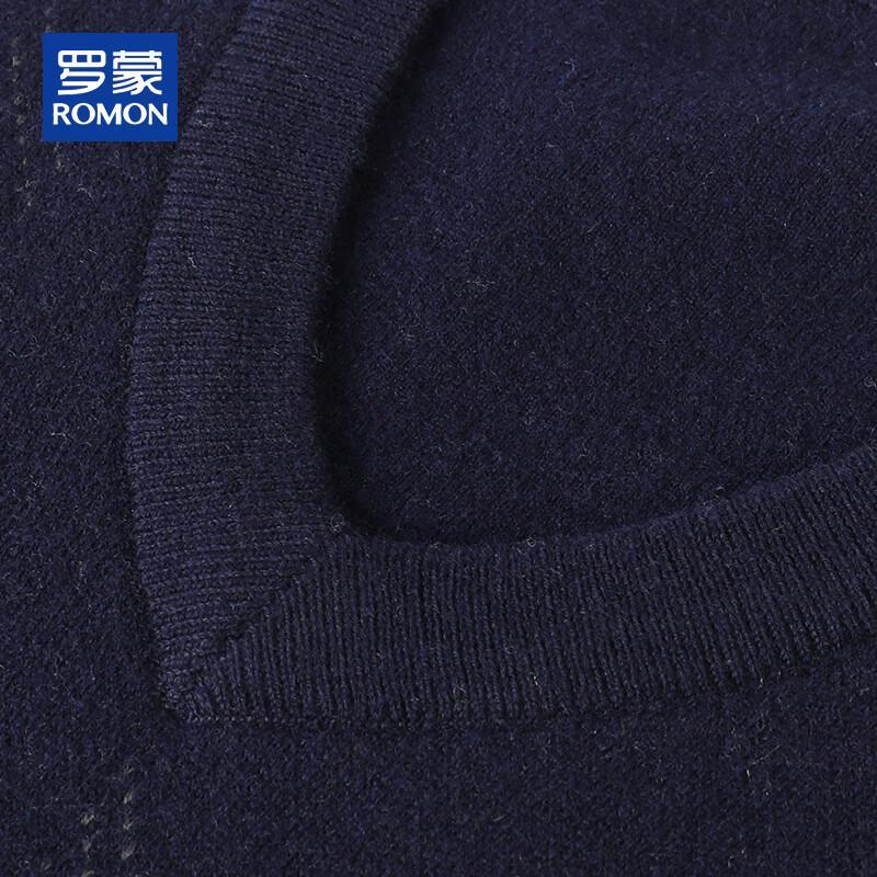 ROMON Men's 100% Pure Wool V-Neck Sweater