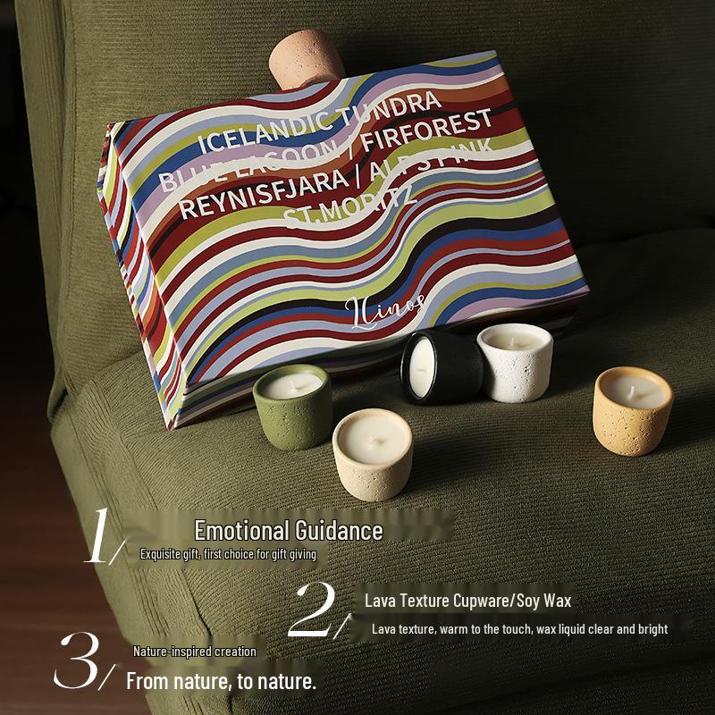 Ya Feng Rock Whisper Scented Candle & Diffuser Gift Set - Long-lasting Essential Oil Fragrance for Home