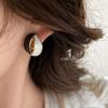 And American Style Color-Blocking Enamel Ear Clips for Women, Retro Hong Kong Style Earrings, 2026 New Model, Light Luxury, High-End Niche Ear Cuffs