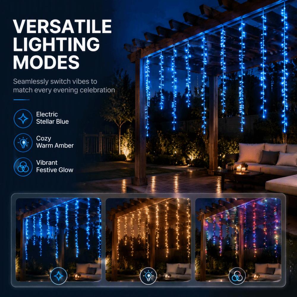 Waterproof Meteor Shower Lights LED Icicle Lights Fairy Lights String Lights Garden