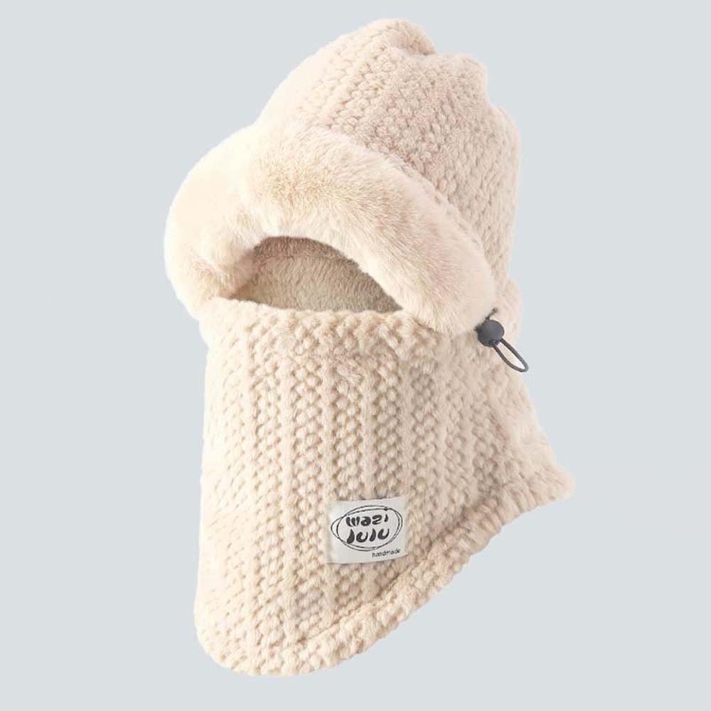 Plush Winter Integrated Scarf Cap Soft Cold Proof Scarf Versatile Pullover Mask Cap  Anti-cold