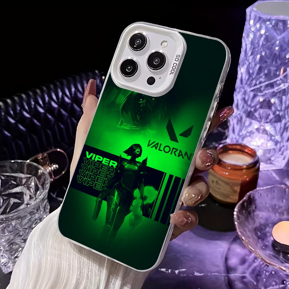 

Valo Viper Phone Case for iPhone 17 16 15 14 13 12 11 X XR XS Air Pro Max Plus White Colorful Silver Cover iPhone 14 Pro Max