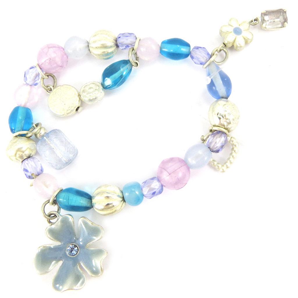 Les Trésors De Lily [A3297] - Designer Bracelet 'Prairie Fleurie' Blue